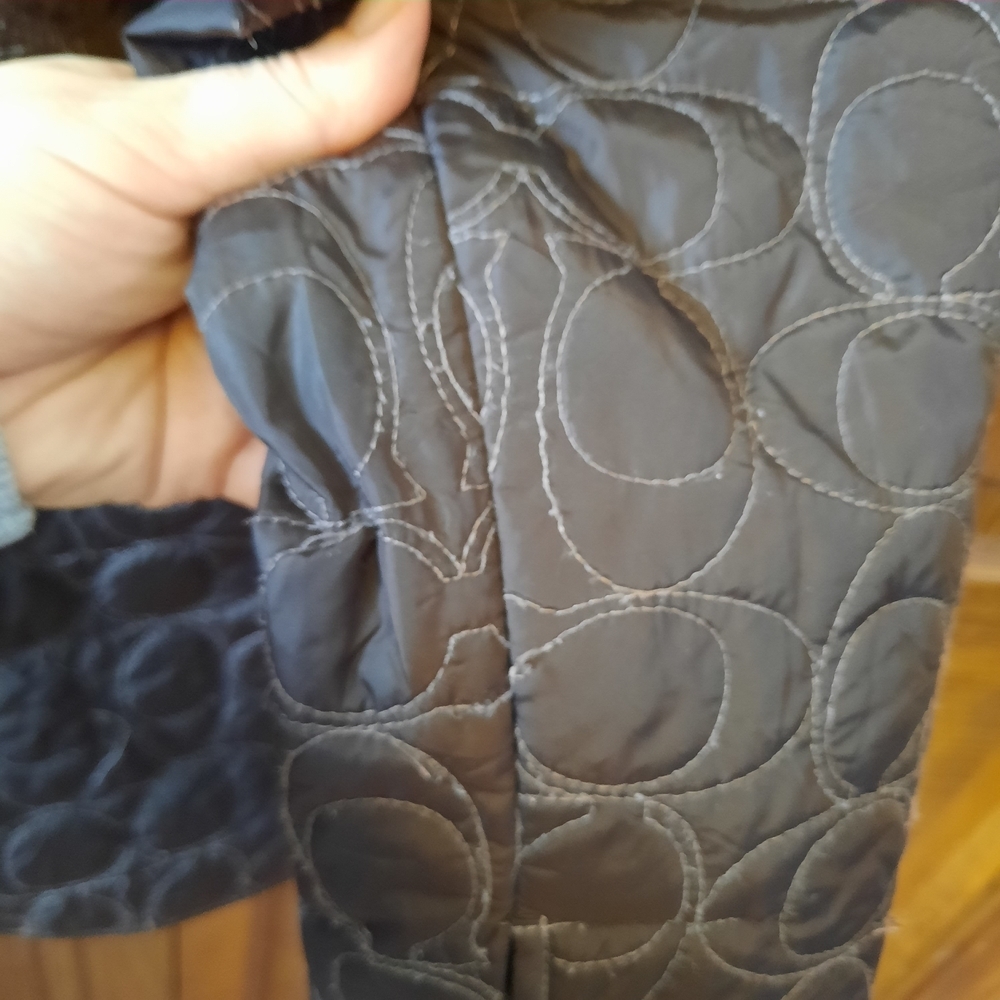 Coach Quilted Signature C Barn Jacket Chocolate Brown Embroidered Logo Size XL - Picture 16 of 16